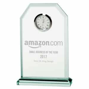 Jade Vitoria Glass Clock Trophy HQ