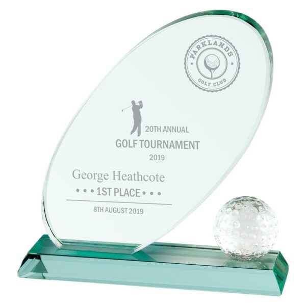 Muirfield Jade Glass Award Trophy HQ