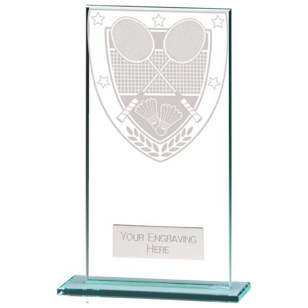 Millennium Badminton Jade Glass Award Trophy HQ