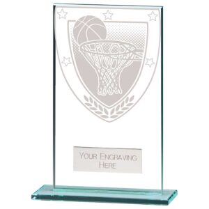 Millennium Basketball Jade Glass Award Trophy HQ