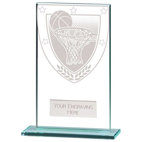 Millennium Basketball Jade Glass Award Trophy HQ