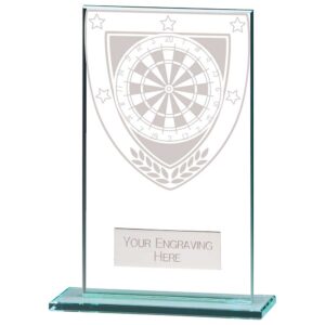 Millennium Darts Jade Glass Award Trophy HQ