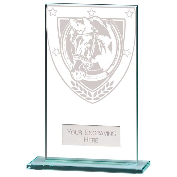 Millennium Equestrian Jade Glass Award Trophy HQ