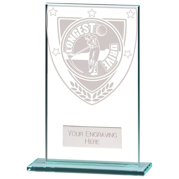 Millennium Longest Drive Jade Glass Award Trophy HQ
