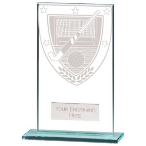 Millennium Hockey Jade Glass Award Trophy HQ