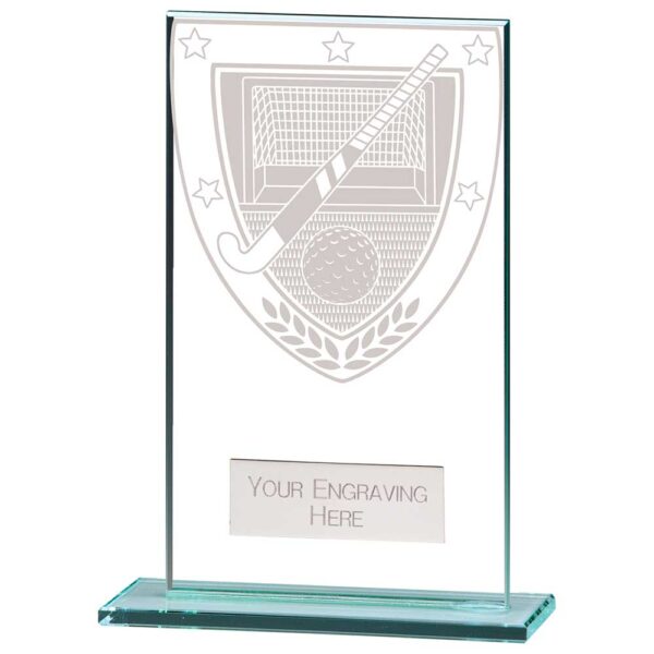 Millennium Hockey Jade Glass Award Trophy HQ