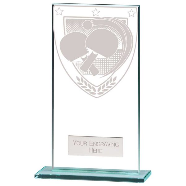 Millennium Table Tennis Jade Glass Award Trophy HQ