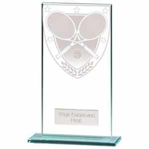 Millennium Tennis Jade Glass Award Trophy HQ