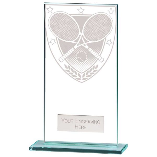 Millennium Tennis Jade Glass Award Trophy HQ