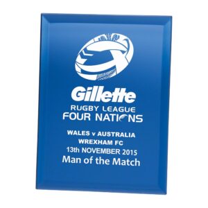 Azzuri Blue Mirrored Plaque Trophy HQ