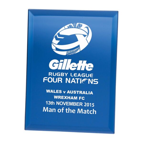 Azzuri Blue Mirrored Plaque Trophy HQ