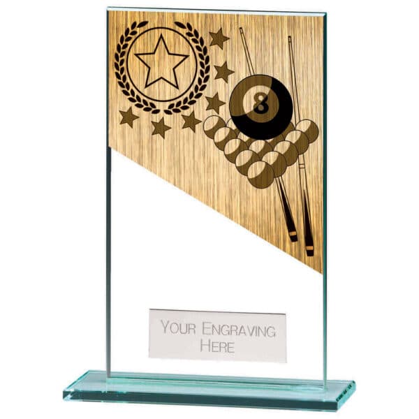 Mustang Pool Jade Glass Award Trophy HQ