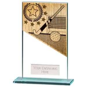 Mustang Hockey Jade Glass Award Trophy HQ