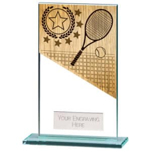 Mustang Tennis Jade Glass Award Trophy HQ