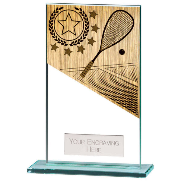 Mustang Squash Jade Glass Award Trophy HQ