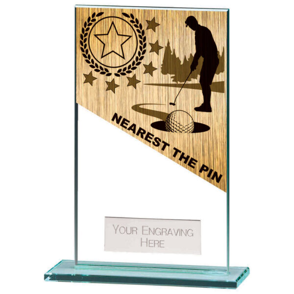 Mustang Nearest The Pin Jade Glass Award Trophy HQ