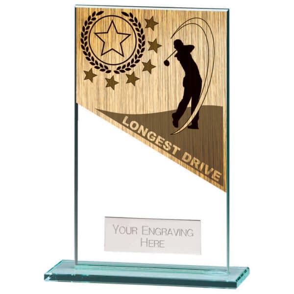 Mustang Longest Drive Jade Glass Award Trophy HQ