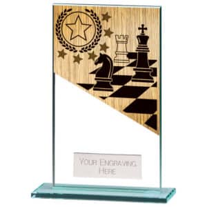 Mustang Chess Jade Glass Award Trophy HQ