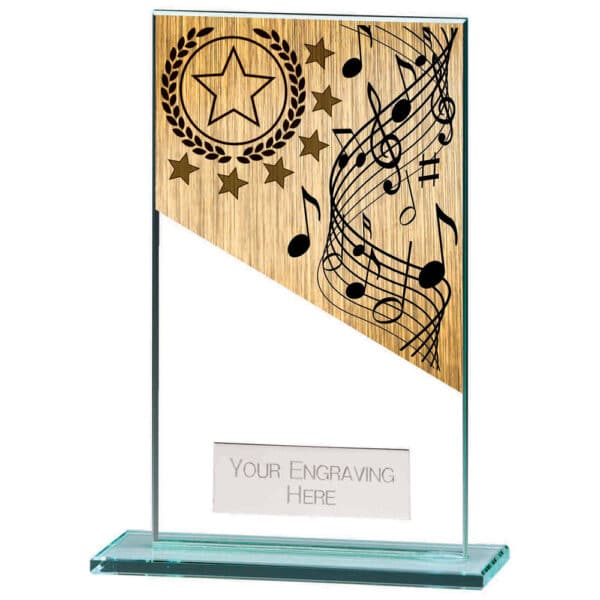 Mustang Music Jade Glass Award Trophy HQ