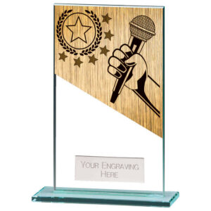 Mustang Karaoke Jade Glass Award Trophy HQ