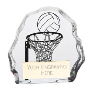 Mystique Netball Glass Award Trophy HQ
