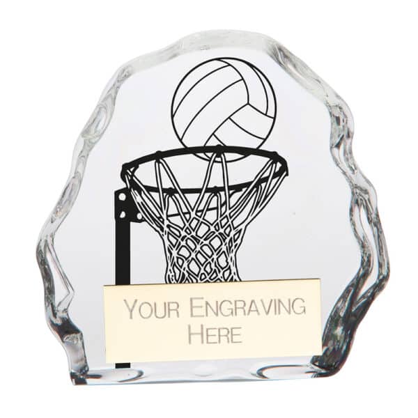 Mystique Netball Glass Award Trophy HQ