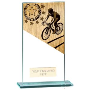 Mustang Cycling Jade Glass Award Trophy HQ