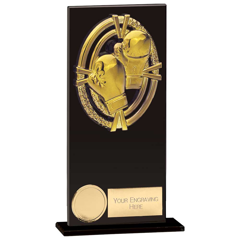 Maverick Fusion Boxing Black Glass Award Trophy HQ Maverick Fusion Boxing Black Glass Award Trophy HQ