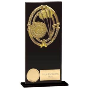 Maverick Fusion Darts Black Glass Award Trophy HQ