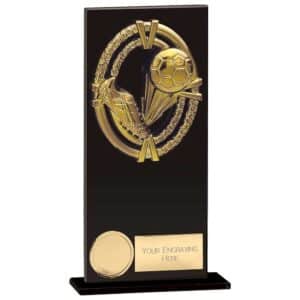 Maverick Fusion Football Boot Black Glass Award Trophy HQ