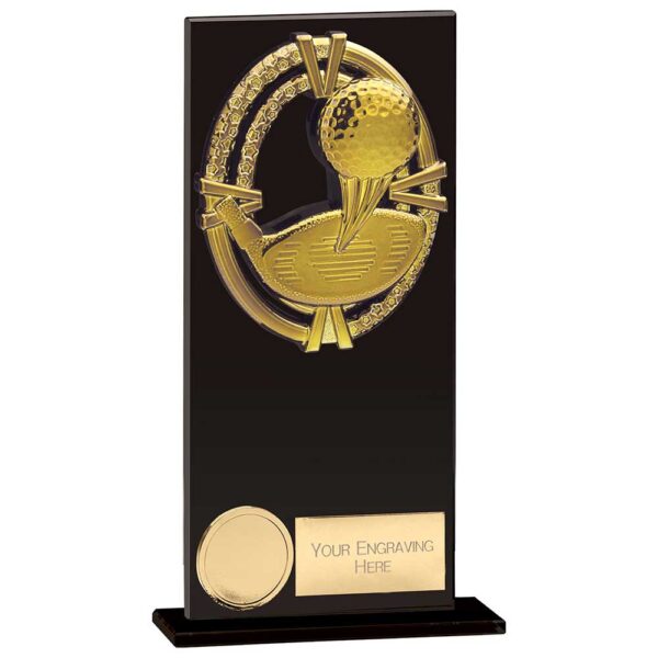 Maverick Fusion Golf Black Glass Award Trophy HQ