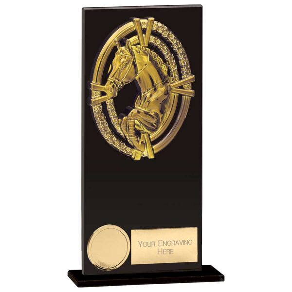 Maverick Fusion Equestrian Black Glass Award Trophy HQ