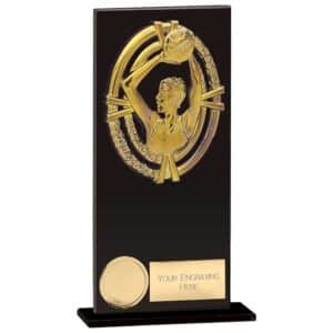 Maverick Fusion Netball Black Glass Award Trophy HQ