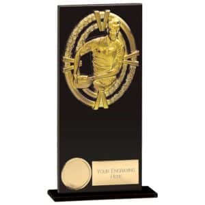 Maverick Fusion Rugby Black Glass Award Trophy HQ