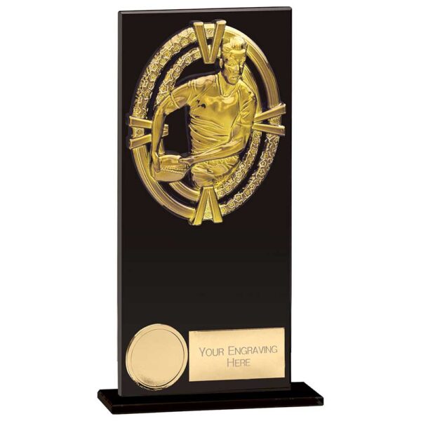 Maverick Fusion Rugby Black Glass Award Trophy HQ