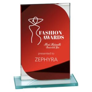Seismic Multi Award Mirror Glass Award Red Trophy HQ