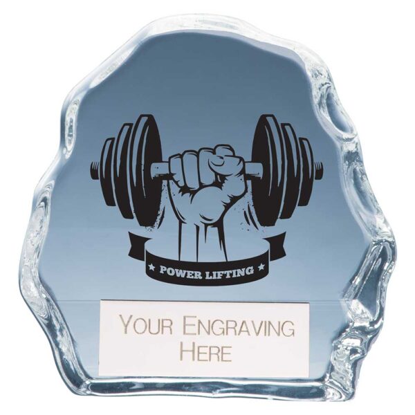 Mystique Weightlifting Glass Award Trophy HQ