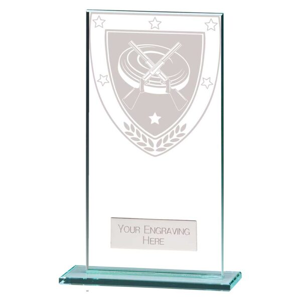 Millennium Clay Pigeon Jade Glass Award Trophy HQ
