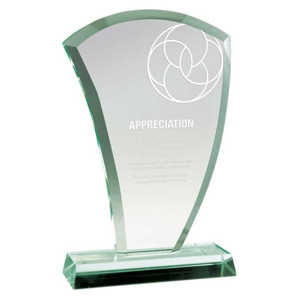 The Wave Jade Glass Award Trophy HQ