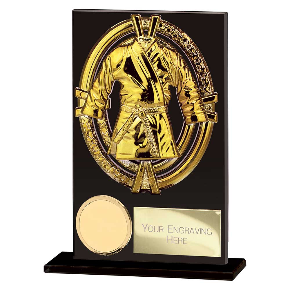 Maverick Fusion Martial Arts Black Glass Trophy HQ Maverick Fusion Martial Arts Black Glass Trophy HQ