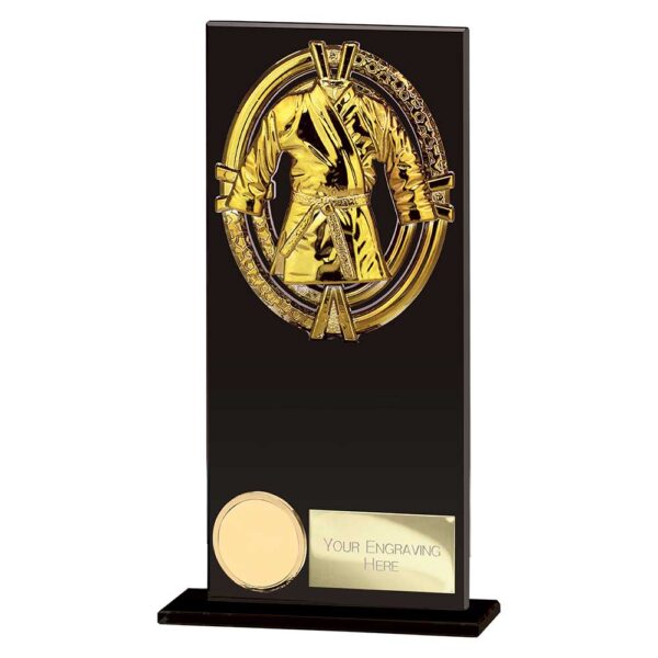 Maverick Fusion Martial Arts Black Glass Trophy HQ