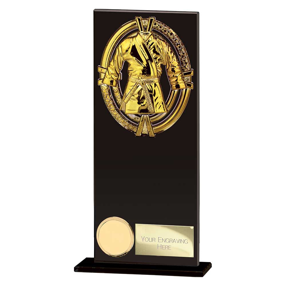 Maverick Fusion Martial Arts Black Glass Trophy HQ Maverick Fusion Martial Arts Black Glass Trophy HQ