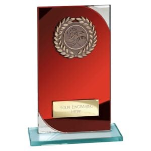 Seismic Multi Award Glass Red and Silver Trophy HQ