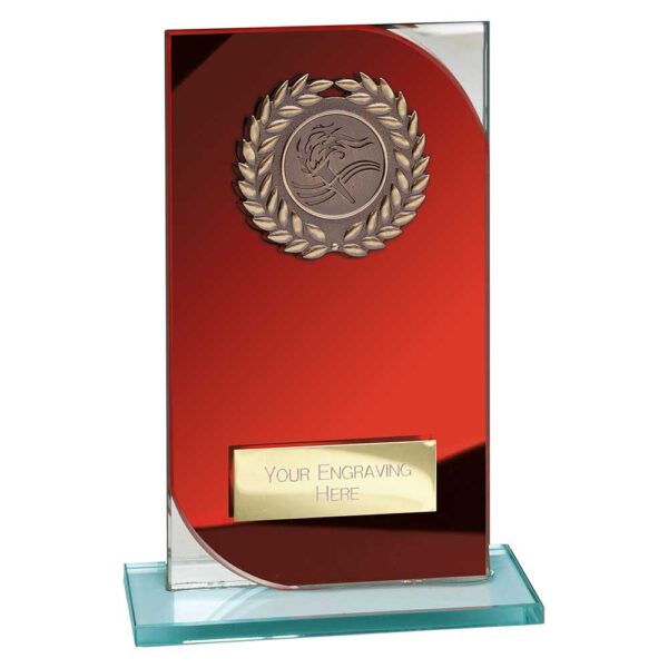Seismic Multi Award Glass Red and Silver Trophy HQ