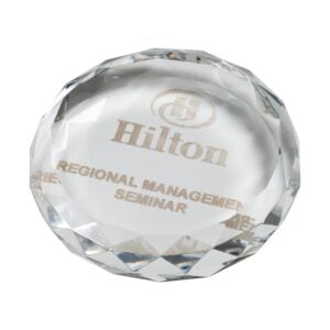 York Optical Crystal Paperweight Trophy HQ