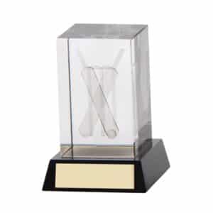 Conquest Cricket 3D Crystal Award Trophy HQ