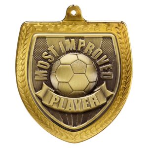 Cobra Football Most Improved Shield Medal Trophy HQ