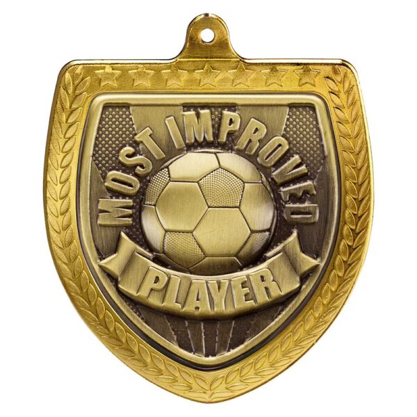 Cobra Football Most Improved Shield Medal Trophy HQ