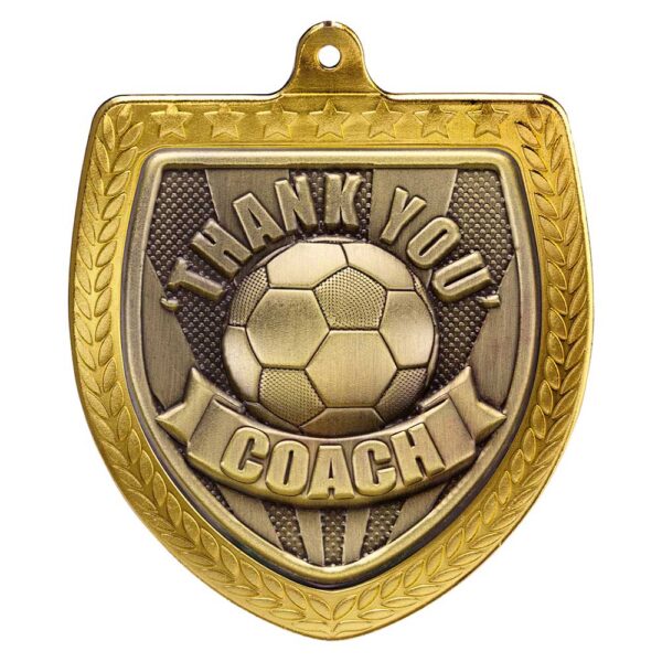 Cobra Football Thank you Coach Shield Medal Trophy HQ