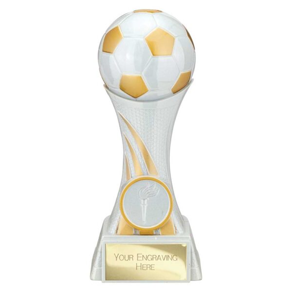 Attack Strike Football Trophy White and Gold Trophy HQ